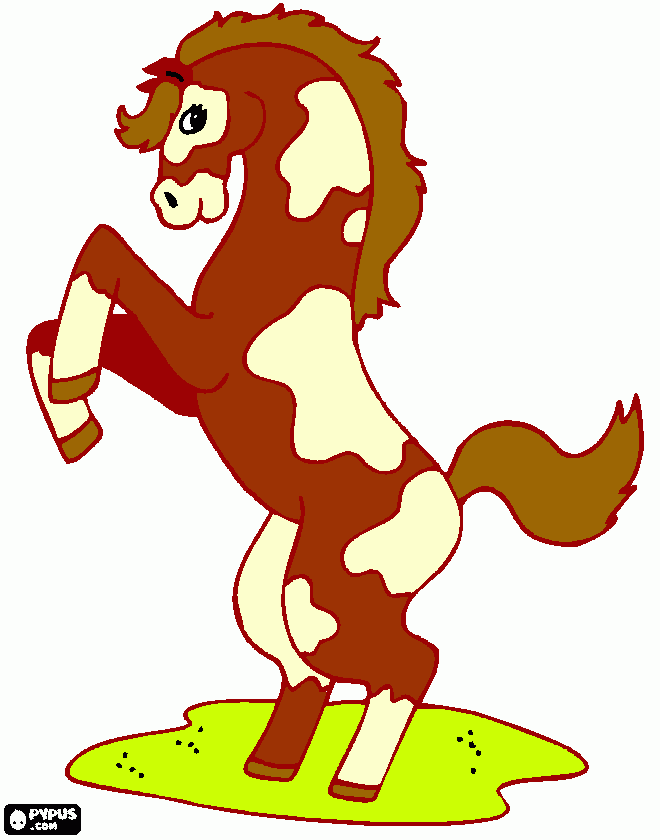 Es un caballo apunto de saltar para colorear