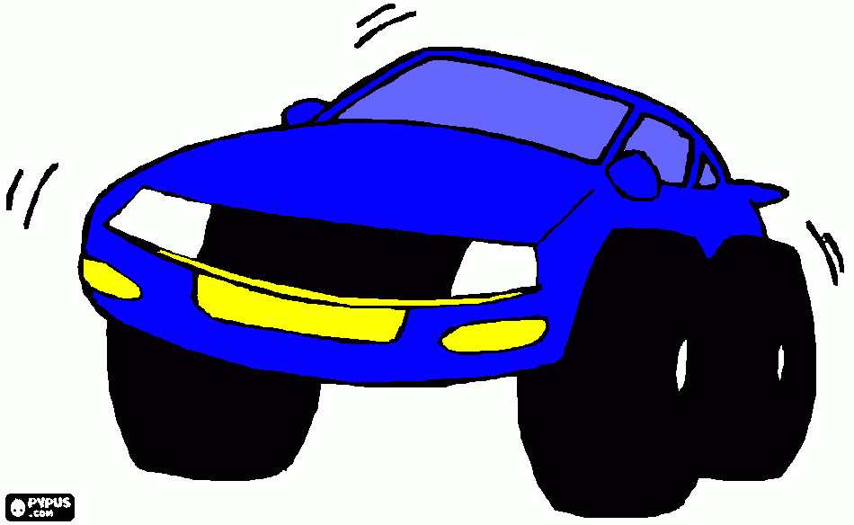 es un carro azul para colorear