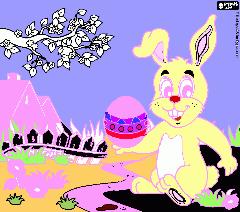 es un conejito de pascua  para colorear
