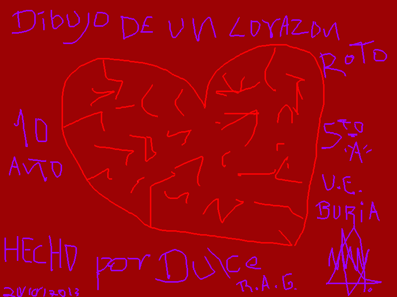 ES UN CORAZON ROTO para colorear