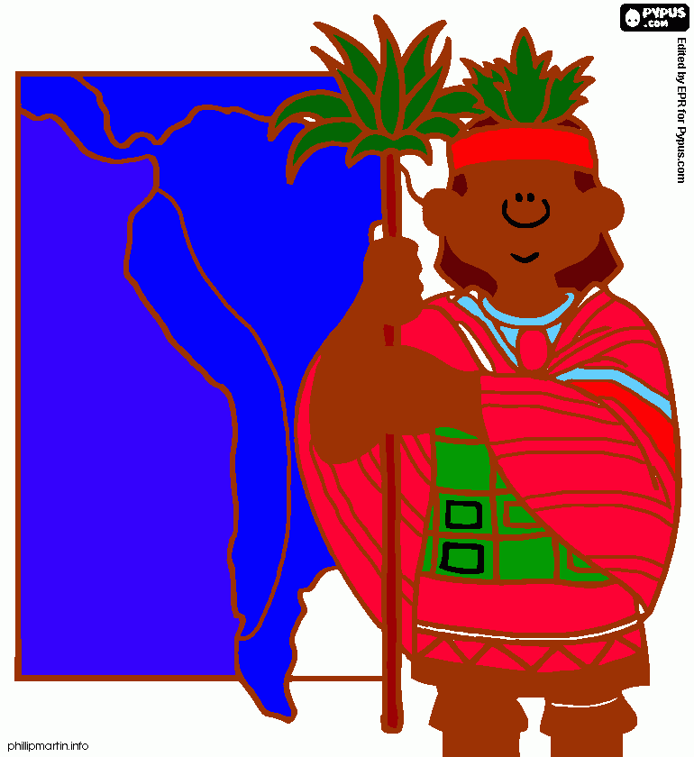 es un indigena para colorear