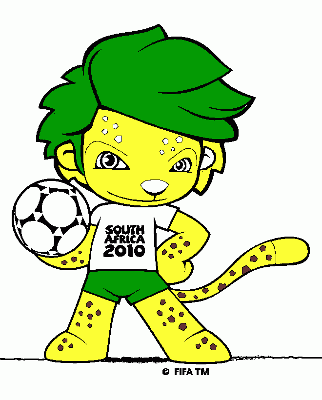 es un leopardo amarillo con pelo y pantalon verde ademas tiene muchos pentagonos para colorear