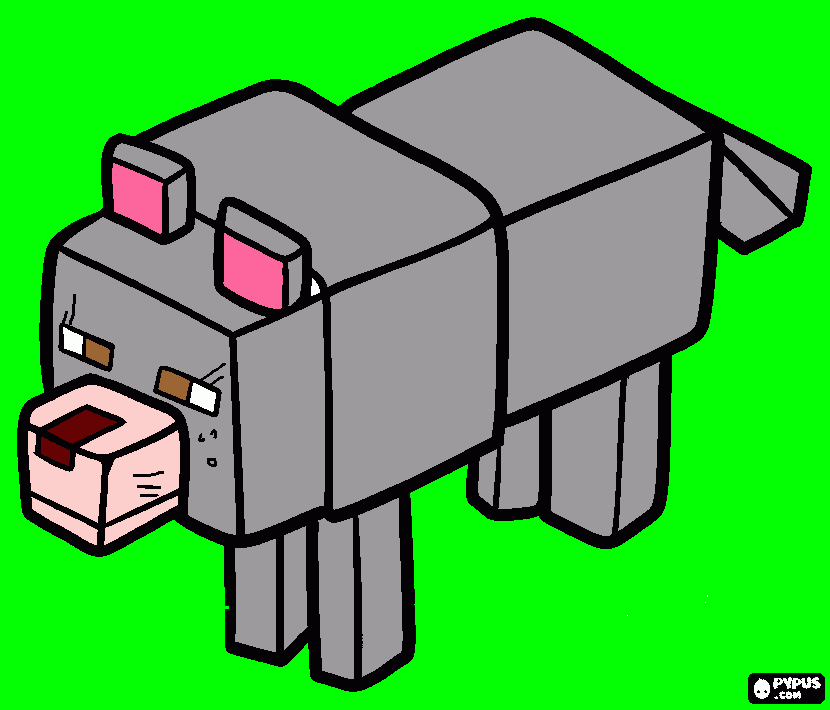 es un lobito llamado mina para colorear
