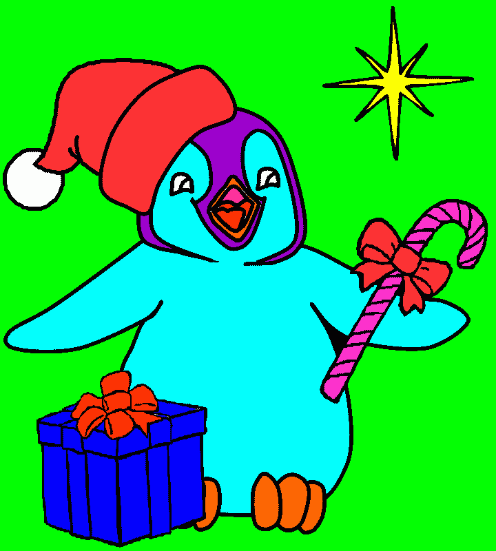 es un pinguino de navidad para colorear