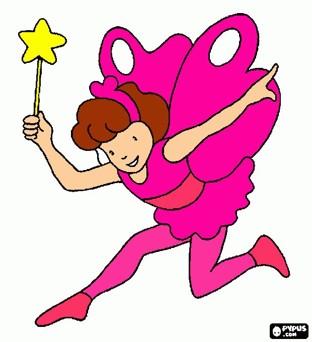 es una adita con alas rosas para colorear