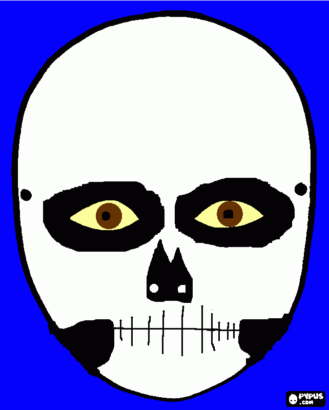 Es una máscara, pero al pintarla la he hecho una calavera para colorear