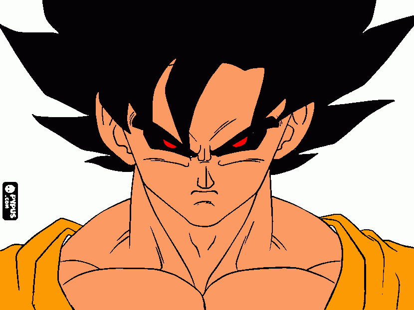 es una rara transformacion de goku para colorear