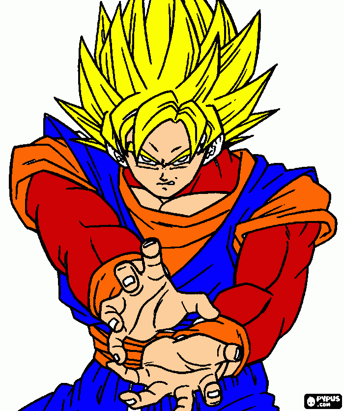 es  vegeto ssj 4 con pelo amarillo para colorear