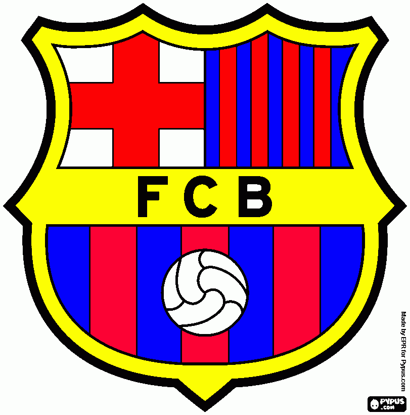 escuddo de futbol del equipo del seleccionado del barcelona para colorear