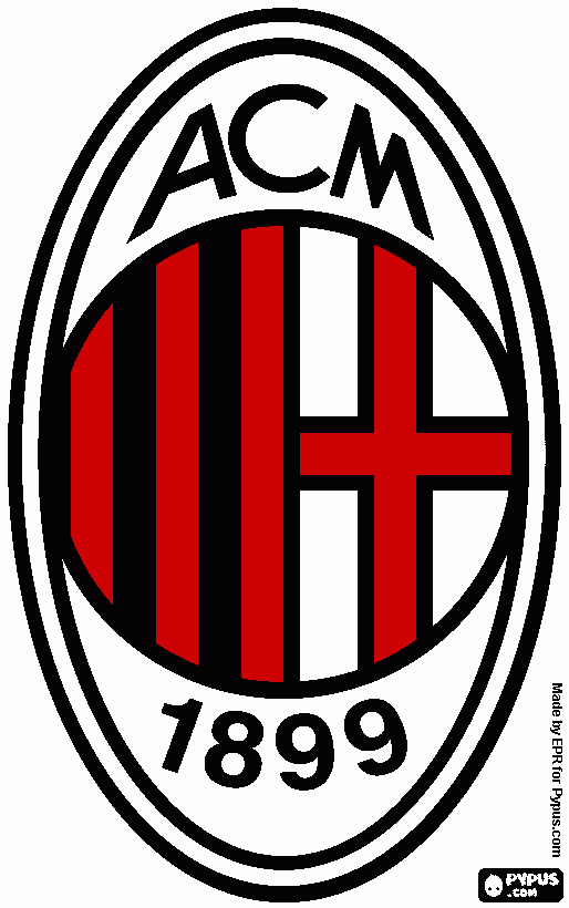 ESCUDO AC. MILAN para colorear