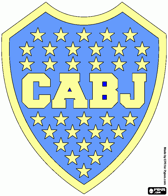 Escudo Boca Junior para colorear