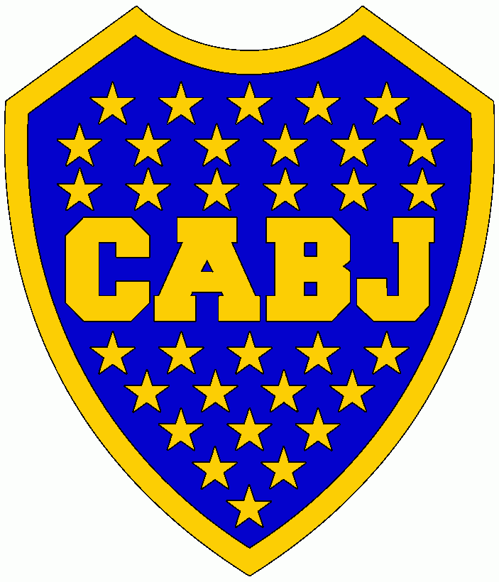 escudo de boca,color azul y amarillo para colorear