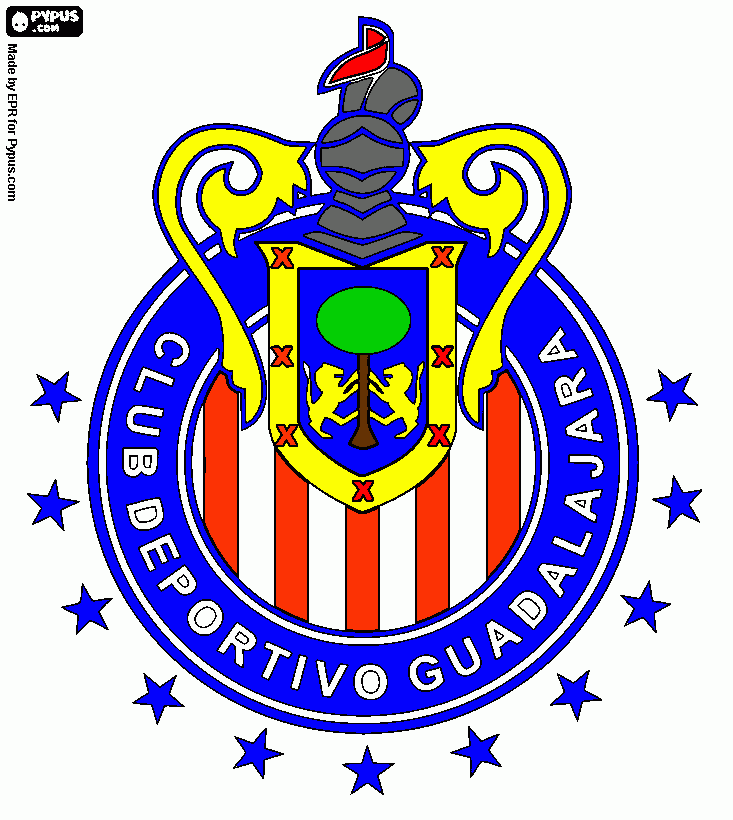 escudo de chivas  para colorear