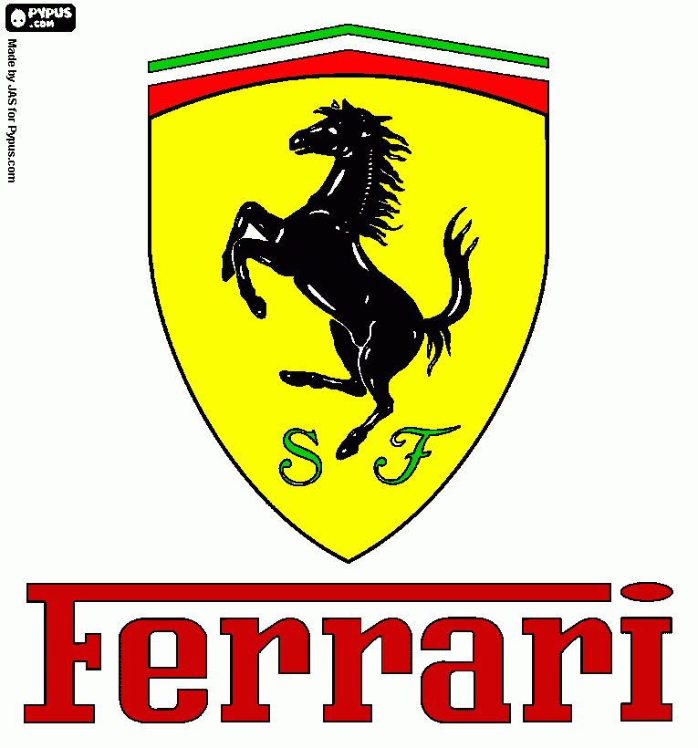 escudo de ferrari para colorear