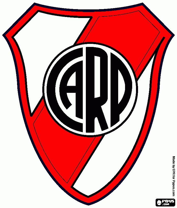 escudo de river para colorear