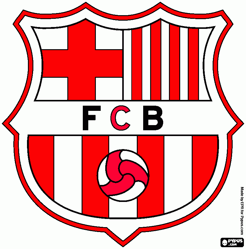 Escudo del Barcelona FC con los colores de River para colorear