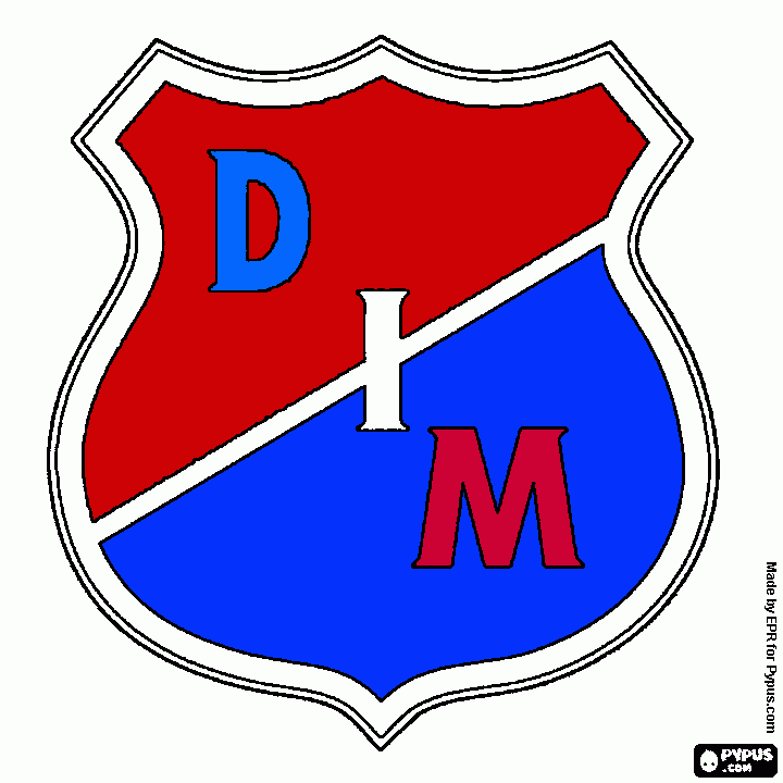 escudo del dim rojo para colorear