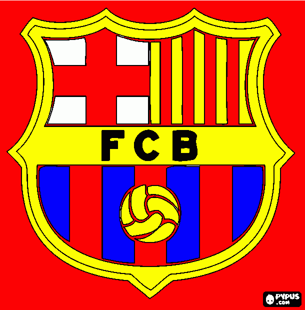 escudo del FC Barcelona para colorear