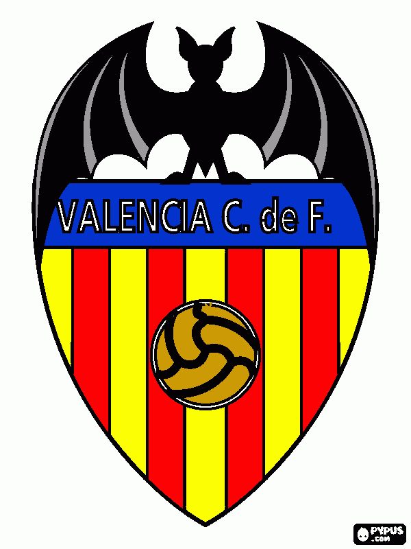 escudo del valencia para colorear