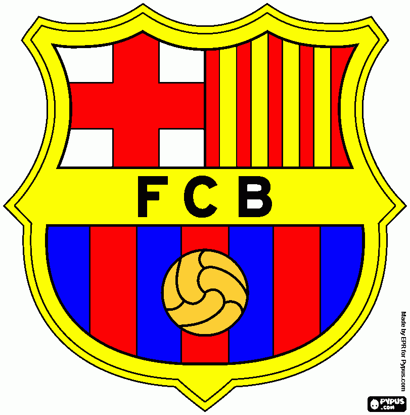 escudo futbol barcelona para colorear