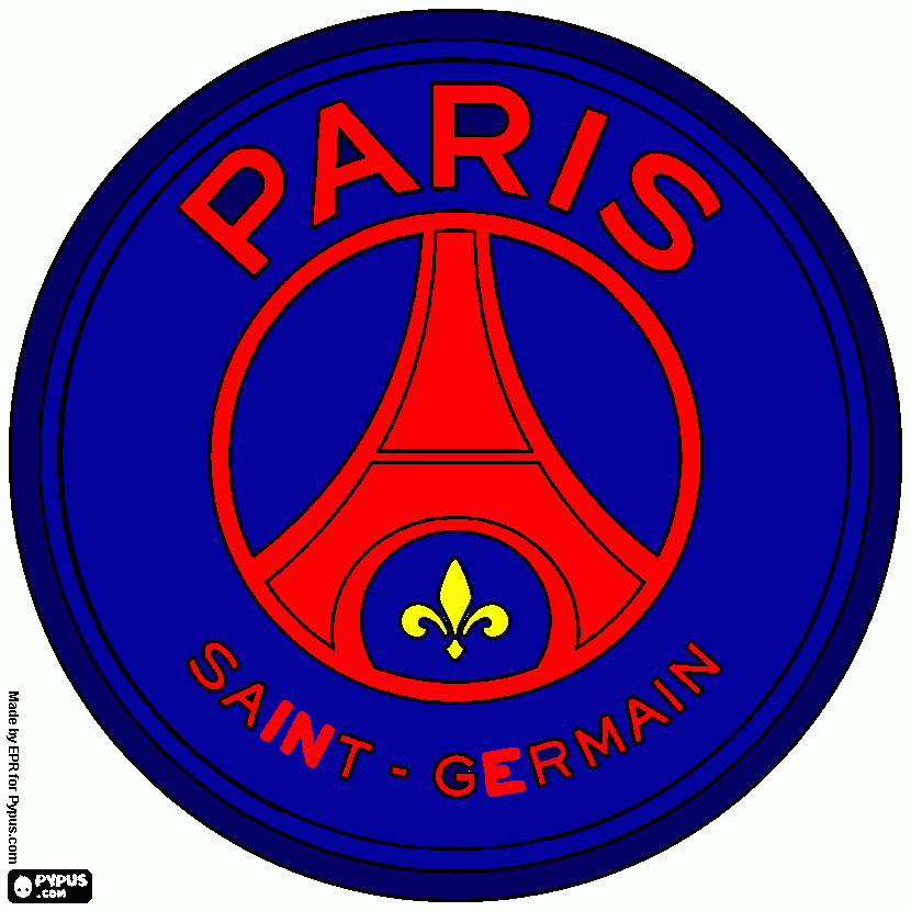 escudo paris PSG para colorear