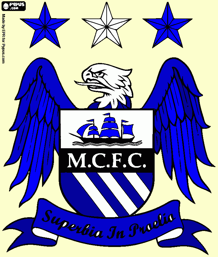 escudod el manchester  para colorear