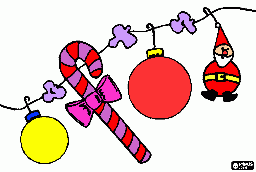 esferas y otros adornos de Navidad para colorear