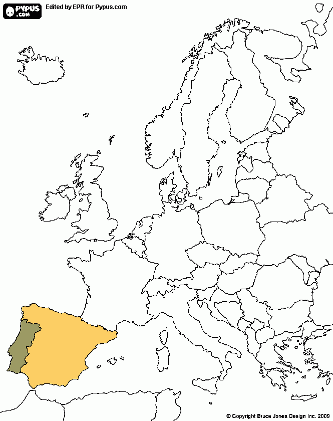 españa y portugal para colorear