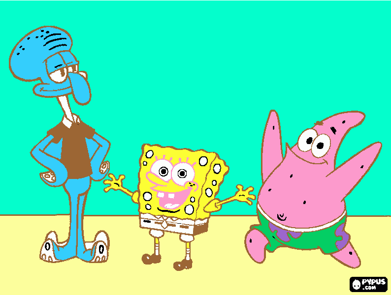 esponja y sus amigos para colorear