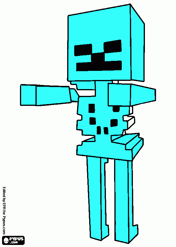 esqueleto de minecraft para colorear