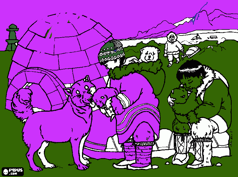 ESQUIMALES para colorear
