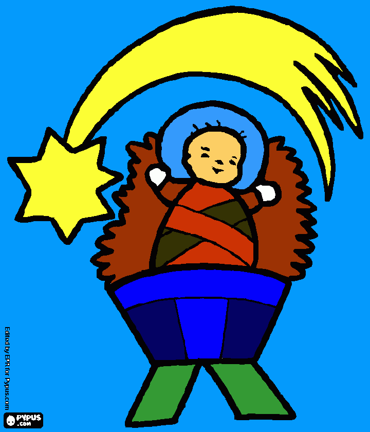 esta el niño jesus pero sin sus padres que son jose y maria para colorear