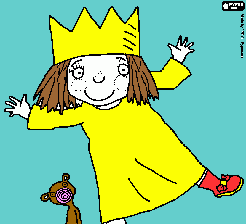 esta es una pequena y linda princesa para colorear
