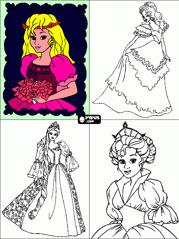 esta hermosa la princesa les recomiendo entrar a la pagina esta genial pudes dibujar colorear y mas grasias para colorear