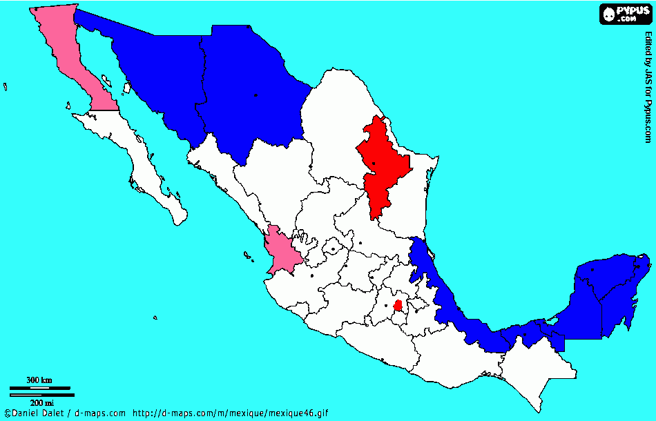 Estados por visitar para colorear