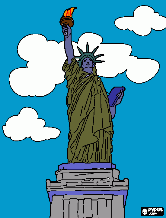 estatua de la libertad para colorear
