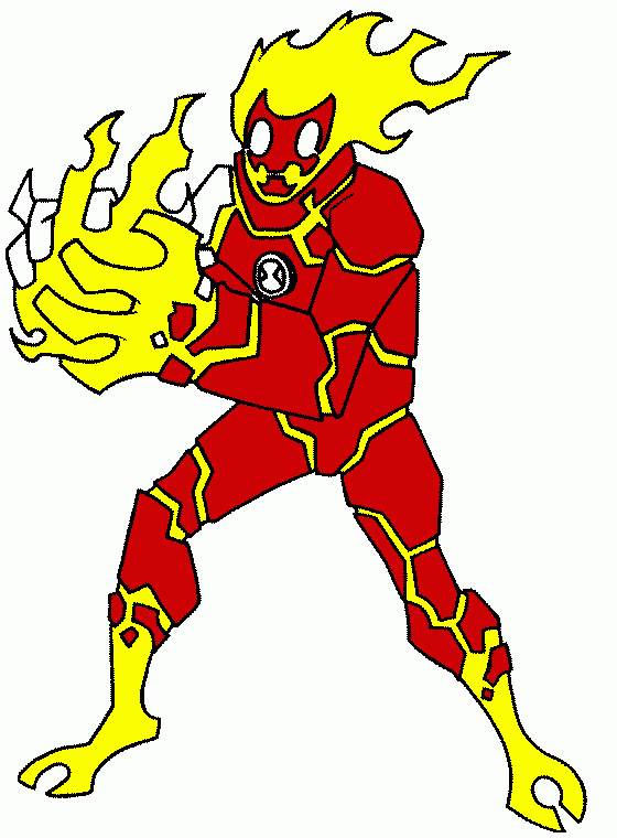 este alien se llama fuego para colorear