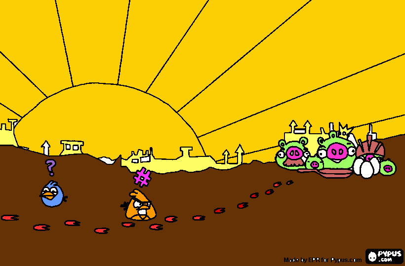 este dibujo es delos huevos rovados por los cerdos para colorear