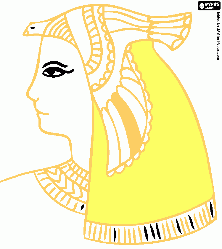 este dibujo es el de la diosa con una tocada de ave  para colorear