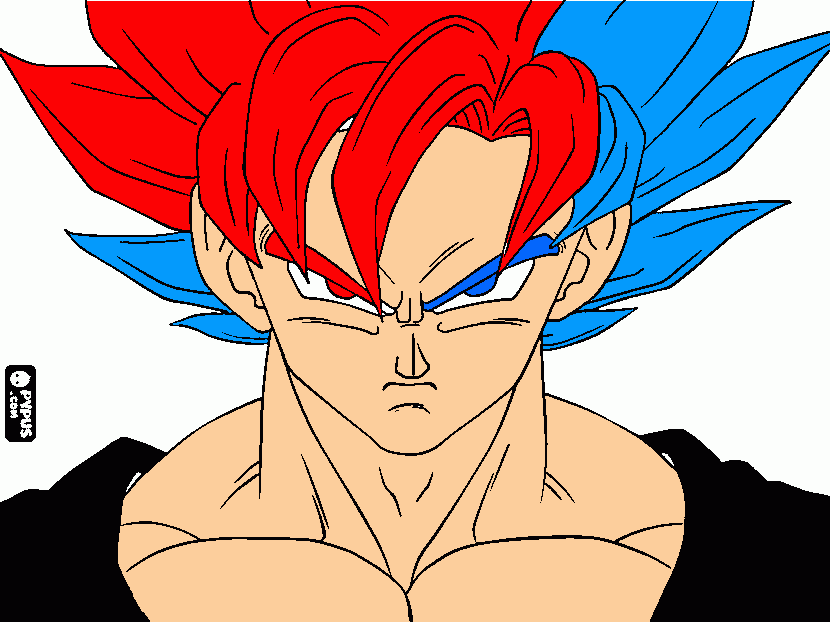 este es el super sayayin dios azul para colorear
