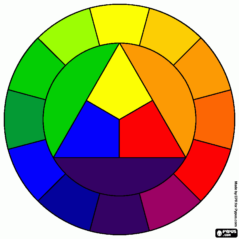 este es mi círculo cromático para colorear