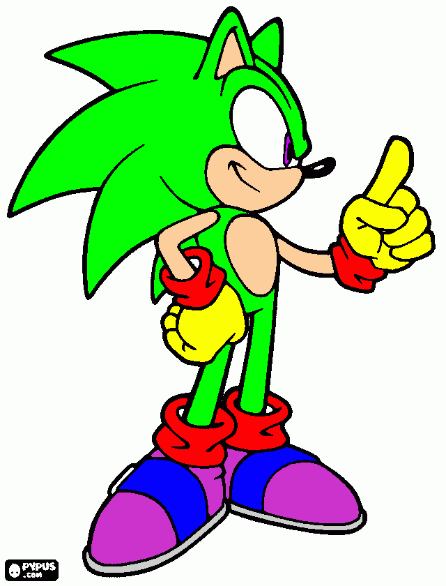 este es mi personaje de sonic para colorear