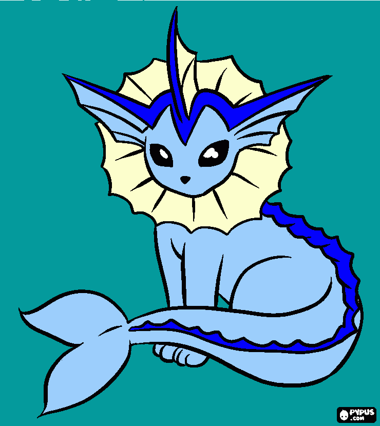 Este es Vaporeon para colorear