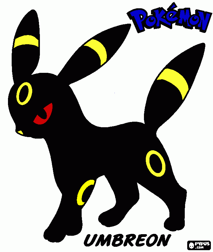 Este Pokémon se llama Umbreon para colorear