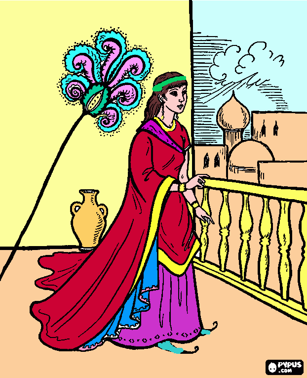 ester reina de grecia para colorear