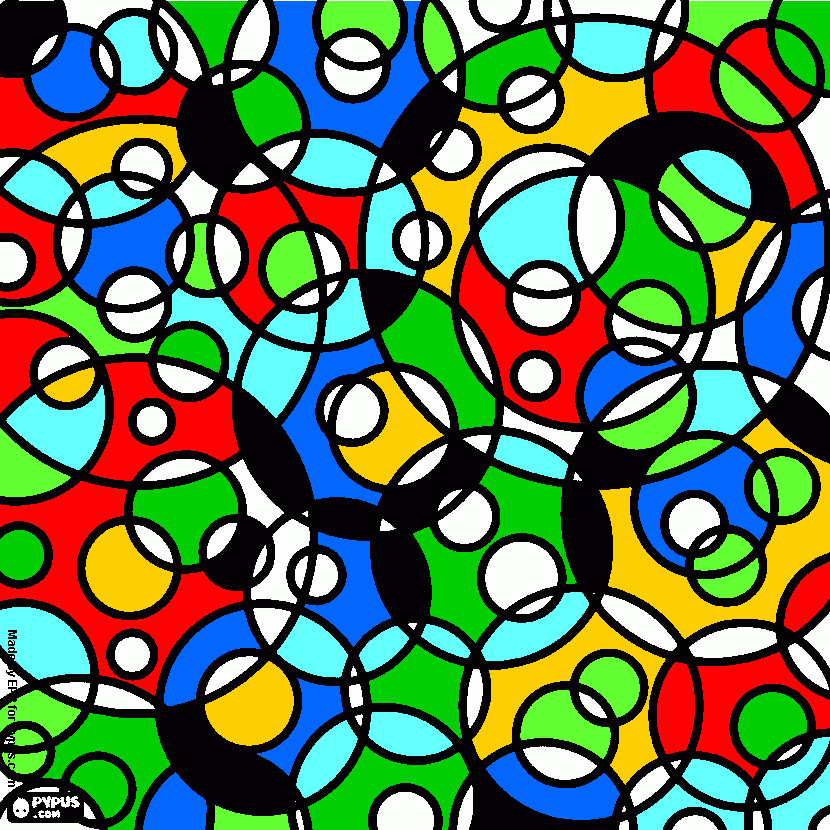 estevez, dibujo abstracto con círculos para colorear