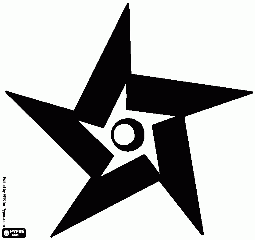 estrella ninja  para colorear