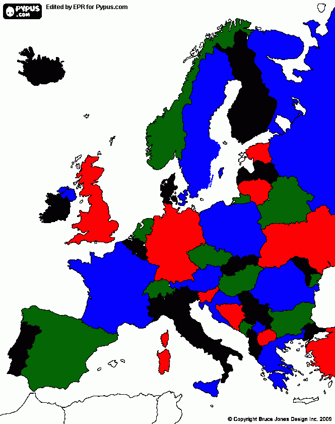 Europa 4 colores Álvaro Villapún para colorear