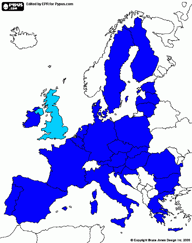 Europa mapa para colorear