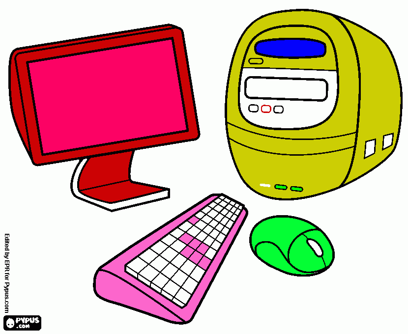 Evaluación mensual informática para colorear